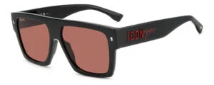 Dsquared ICON 0030/S Siyah Kırmızı - Pembe Cam